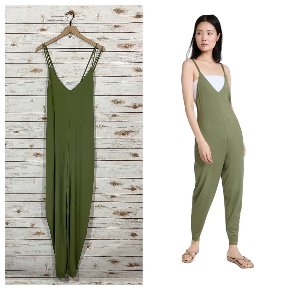 NWT Bandier Le Ore Como Modal Jumpsuit - Olive - XL